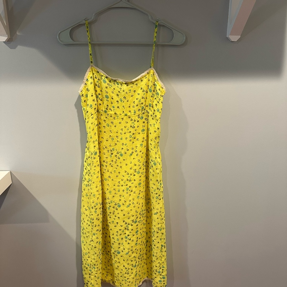 Y2K free People Floral Spaghetti Strap Dress
